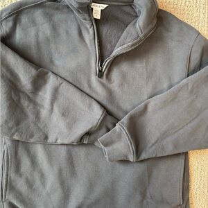 Athleta Charcoal Forever Fleece 1/4 Zip-Up